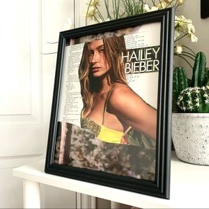 Editorial Collage Wall Art Hailey Bieber Yellow Top Portrait Chic Aesthetic